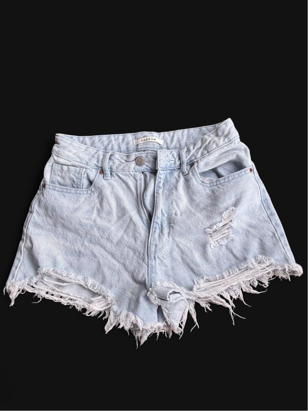 PacSun Pale Blue Frayed Denim Cutoff Shorts
